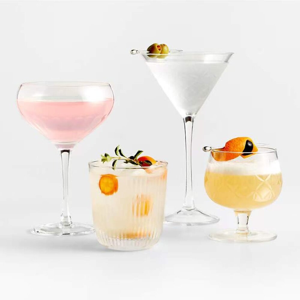 Discontinued Gently Used CB2 Niels 8-Oz Cut Glass Etched Double Old Hashion Glas - Picture 4 of 6